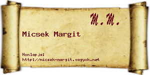 Micsek Margit névjegykártya